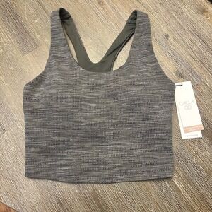 Calia Jacquard Support Tank Top Deep Green Multi Womens XS Low Impact‎ NWT